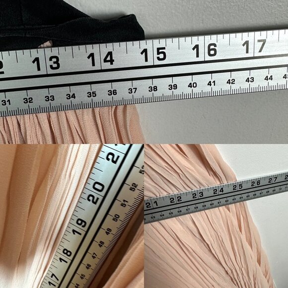 Aritzia Le Fou Couvin Dress Blush‎ Pink Black Silk Size XXS Halter Maxi Bohemian - Picture 11 of 12